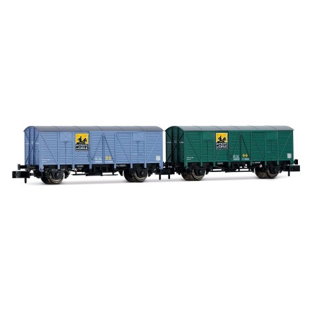 SET 2 VAGONES CERRADOS J300.000 NITRATO DE CHILE", RENFE ARNOLD HN6666 ESCALA N"