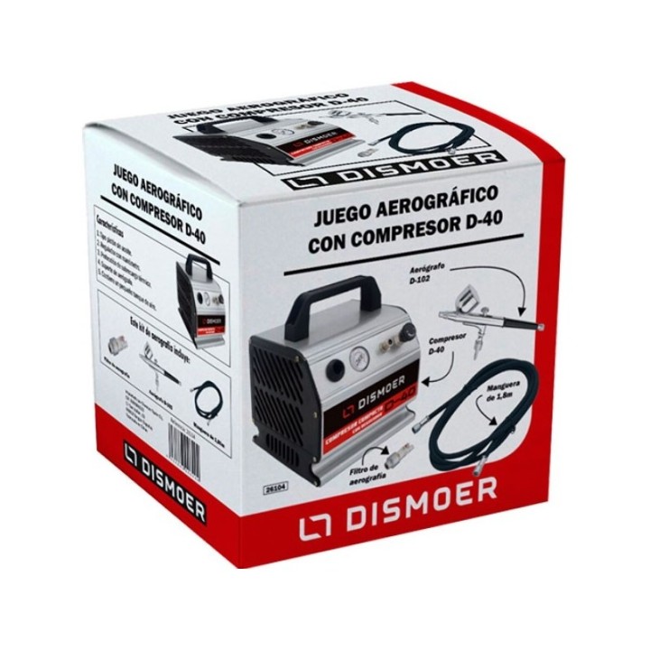 KIT AERÓGRAFO + COMPRESOR D-40 DISMEOR 26104