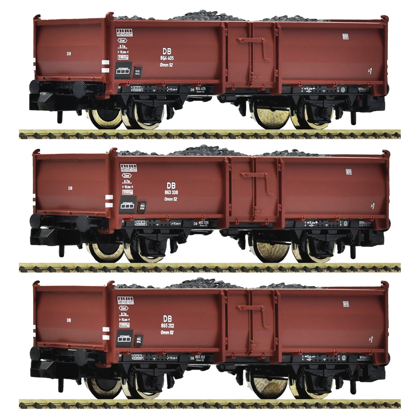 SET 3 VAGONES CARBONEROS FLEISCHMANN 820530 ESCALA N