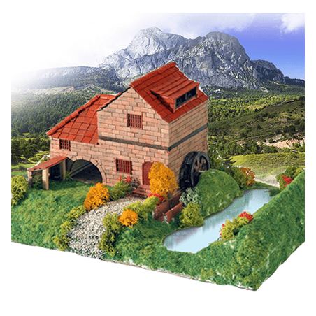 KIT DE CONSTRUCCIÓN DE LADRILLOS CASA RURAL CON MOLINO KERANOVA 30314