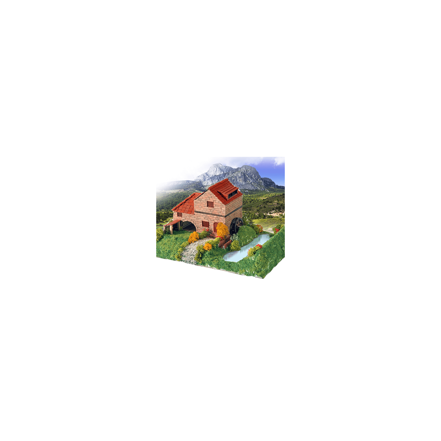 KIT DE CONSTRUCCIÓN DE LADRILLOS CASA RURAL CON MOLINO KERANOVA 30314