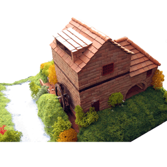 KIT DE CONSTRUCCIÓN DE LADRILLOS CASA RURAL CON MOLINO KERANOVA 30314