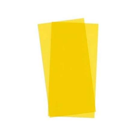 HOJAS DE COLOR AMARILLO TRANSPARENTE 15X30X0,25cm 2uds EVERGREEN 9904