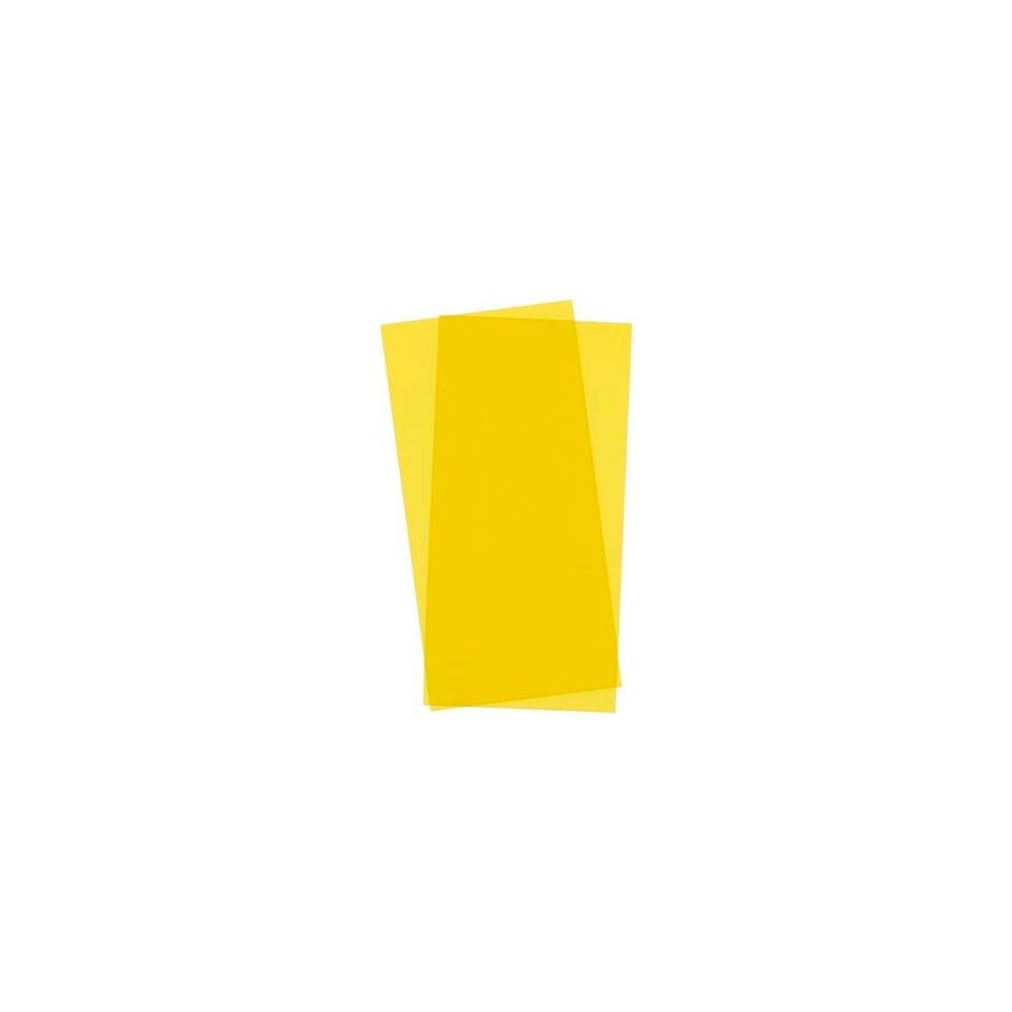 HOJAS DE COLOR AMARILLO TRANSPARENTE 15X30X0,25cm 2uds EVERGREEN 9904