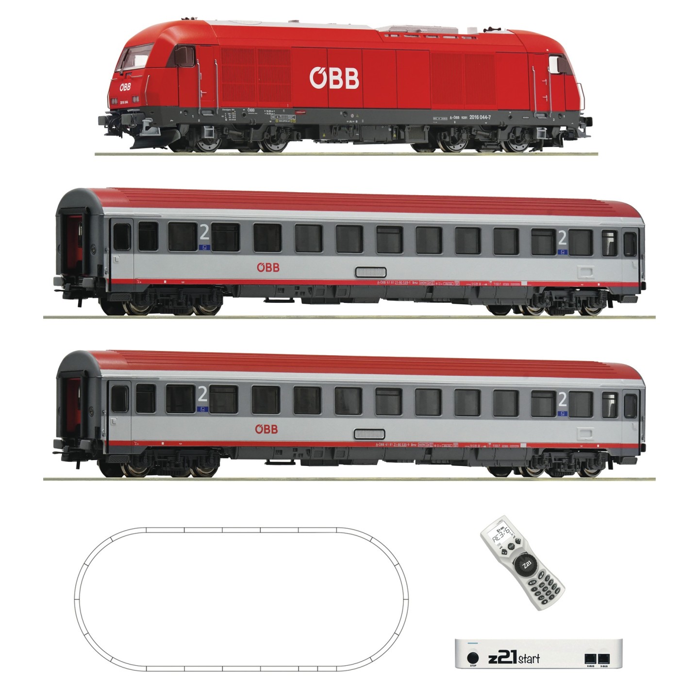 SET INICIACIÓN DIGITAL Z21 LOCOMOTORA + COCHES PASAJEROS ROCO 5110005 ESCALA H0