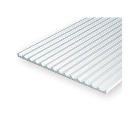 HOJA ESTIRENO BLANCO 15X30cm, 1mm de grosor y espaciado 3,2mm 1ud EVERGREEN 4530