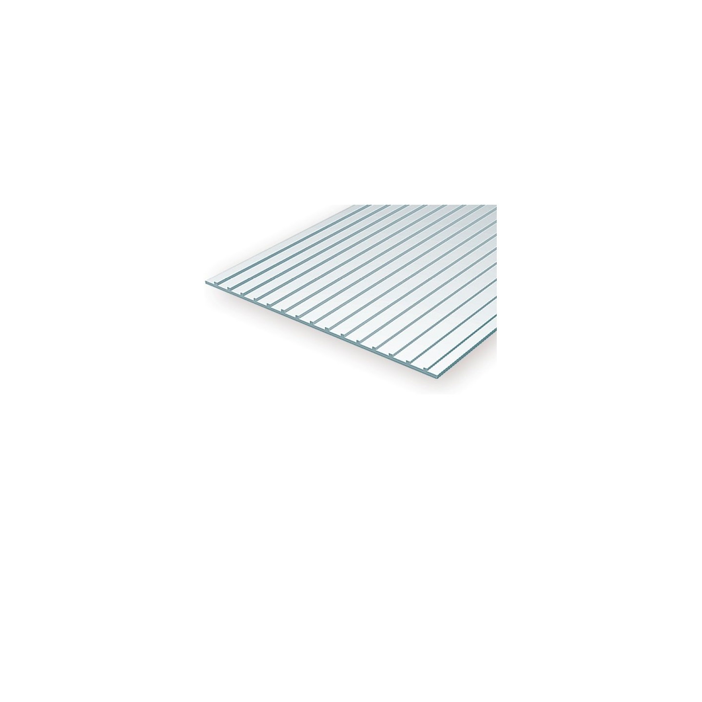 HOJA ESTILO METAL ESTIRENO BLANCO 15X30cm. 1mm de grosor y espaciado6,3mm 1ud EVERGREEN 4522