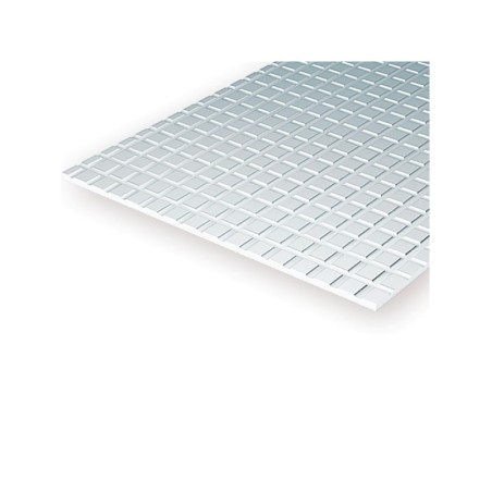 HOJA GRABADA EN CUADRICULA ESTIRENO BLANCO 15X30cm, 1mm de grosor y espaciado 2,1x2,1mm 1ud EVERGREN 4502