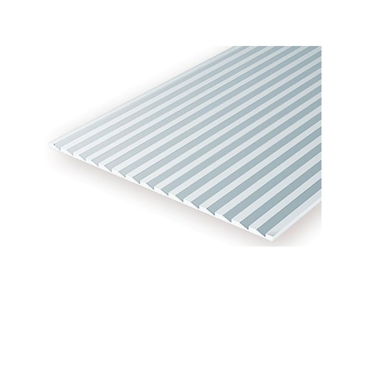 HOJA DE ESTIRENO BLANCO 15X30cmm, 1mm de grosor y espaciado de 1,5mm 1ud EVERGREEN 4062