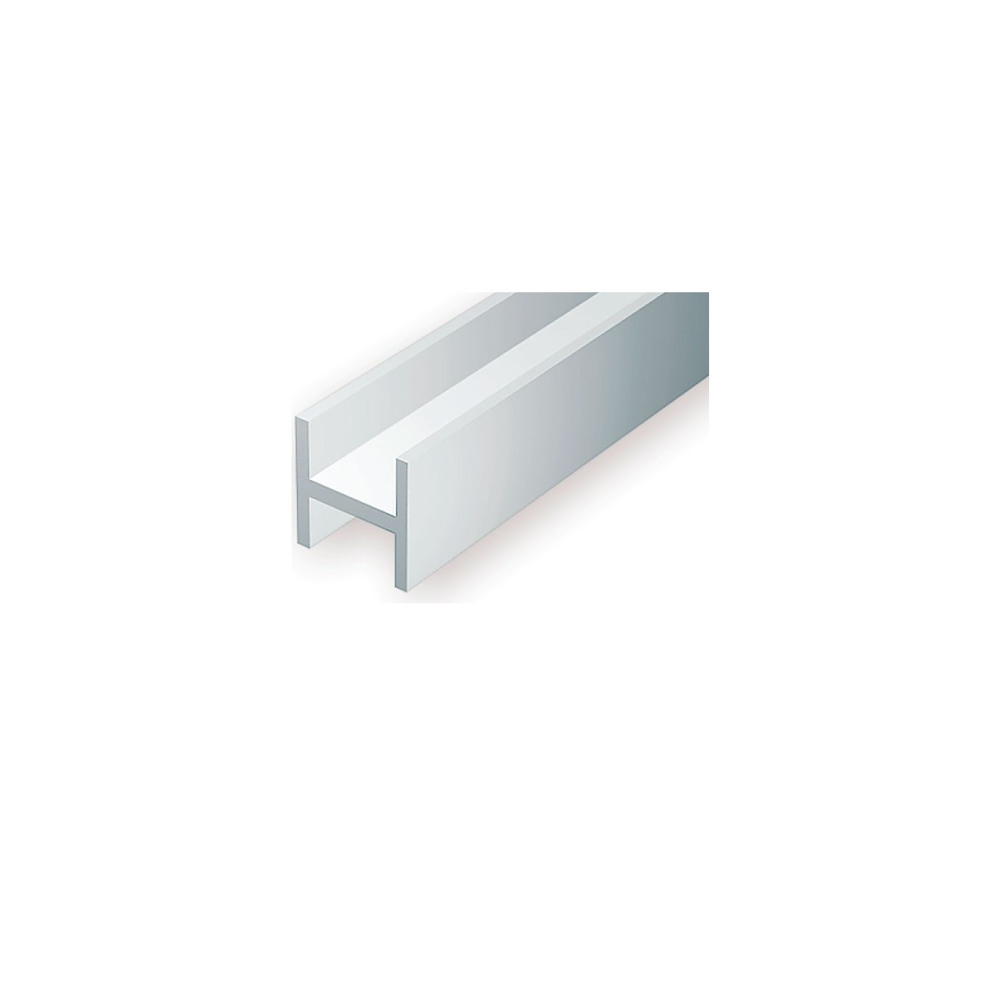 VIGAS EN H ESTIRENO BLANCO 6,3 x 5,9 x 0,4 x 0,65 mm y 35 cm de largo. EVERGREEN 287