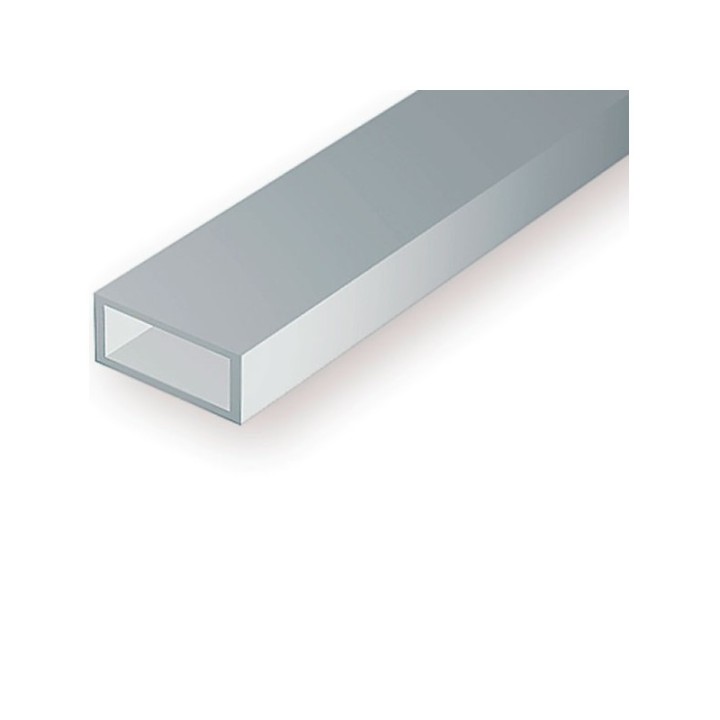 TUBO RECTANGULAR DE ESTIRENO BLANCO6,3 x 9,5 mm y 35 cm de largo. EVERGREEN 259