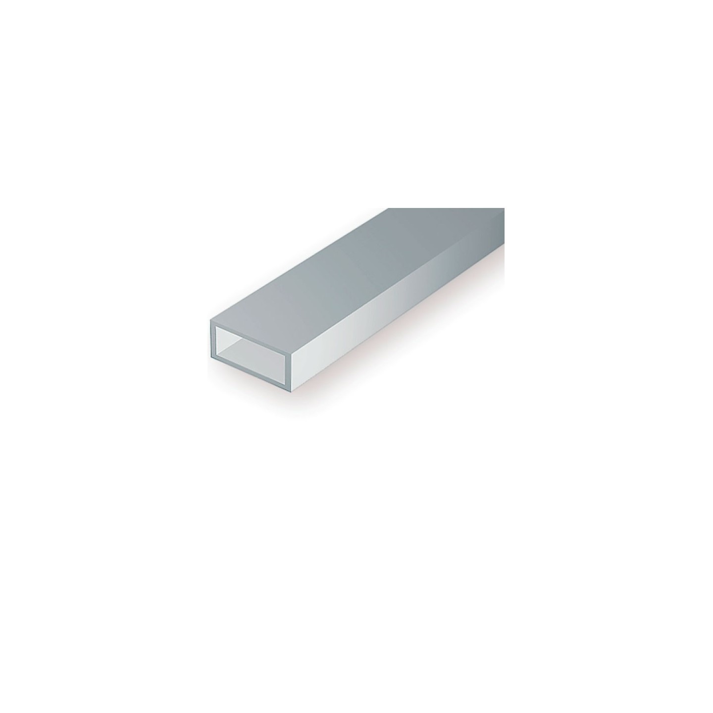 TUBO RECTANGULAR DE ESTIRENO BLANCO 4,8 x 7,9 mm y 35 cm de largo. EVERGREEN 258