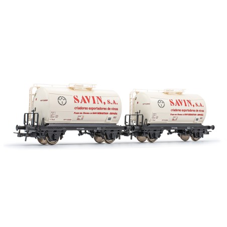 VAGONES CISTERNA 2 EJES \"SAVIN S.A.\" ELECTROTREN HE6030 ESCALA H0