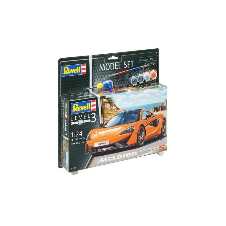 KIT CON PINTURAS MCLAREN 570S NARANJA REVELL 67051 ESCALA 1/24