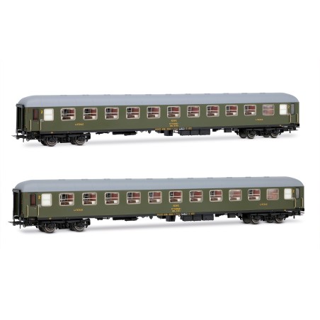 SET 2 COCHES LITERAS BBL-8100 VERDE OLIVA ELECTROTREN HE4036 ESCALA H0