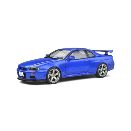 NISSAN SKYLINE (R34) GT-R 1999 BAYSIDE AZUL SOLIDO S1804306 ESCALA 1/18