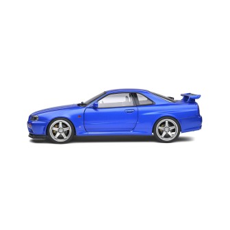 NISSAN SKYLINE (R34) GT-R 1999 BAYSIDE AZUL SOLIDO S1804306 ESCALA 1/18