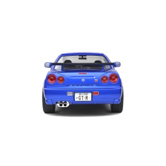 NISSAN SKYLINE (R34) GT-R 1999 BAYSIDE AZUL SOLIDO S1804306 ESCALA 1/18