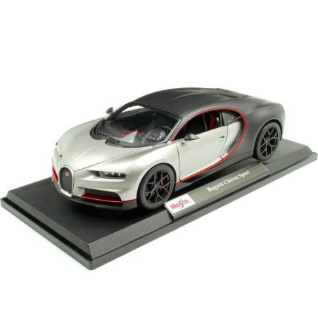 BUGATTI CHIRON SPORT 1500 W16 NEGRO/PLATEADO 2018 MAISTO 11044 ESCALA 1/18