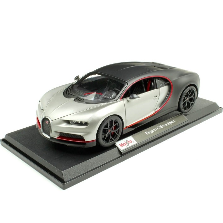 BUGATTI CHIRON SPORT 1500 W16 NEGRO/PLATEADO 2018 MAISTO 11044 ESCALA 1/18