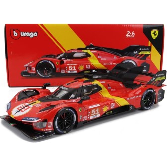 FERRARI 499P 3.0L TURBO V6 GANADOR 24h LE MANS 2023 BURAGO 16301/51 ESCALA 1/18