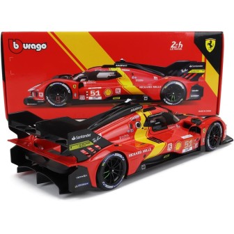FERRARI 499P 3.0L TURBO V6 GANADOR 24h LE MANS 2023 BURAGO 16301/51 ESCALA 1/18