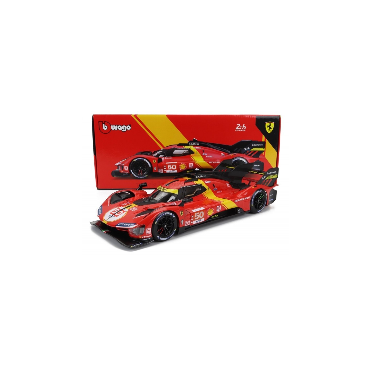 FERRARI 499P 3.0L TURBO V6 5º 24h LE MANS 2023 BURAGO 16301/51 ESCALA 1/18