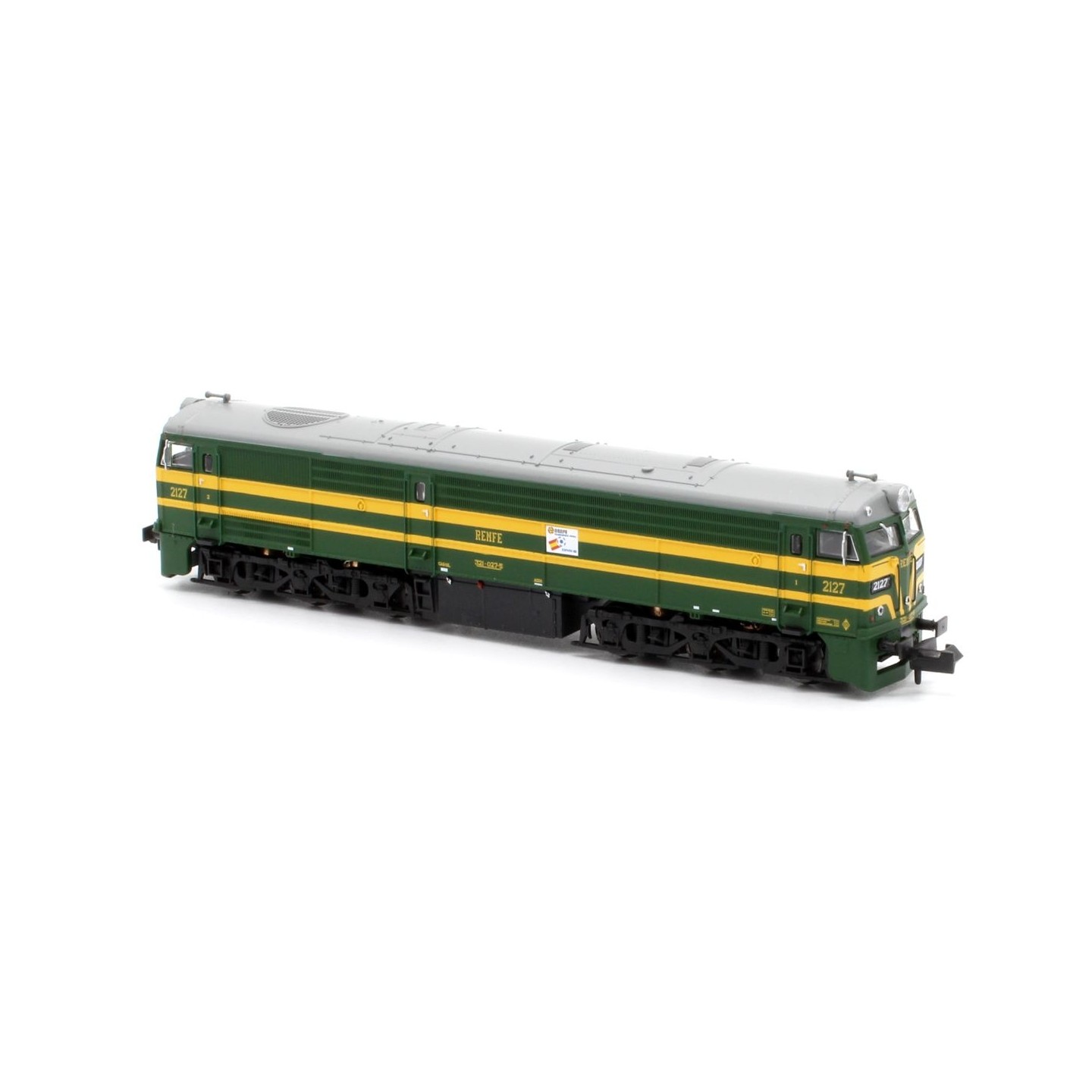 LOCOMOTORA 2127 VERDE/AMARILLO RENFE MUNDIAL 82 MFTRAIN N13231 ESCALA N