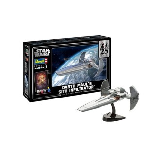 KIT CON PINTURAS DARTH'S MAUL SITH INFILTRATOR" EDICION 25 ANIVERSARIO REVELL 05638 ESCALA 1/120"