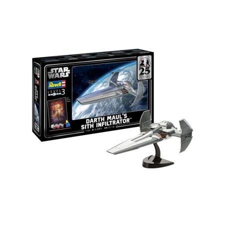 KIT CON PINTURAS DARTH'S MAUL SITH INFILTRATOR" EDICION 25 ANIVERSARIO REVELL 05638 ESCALA 1/120"