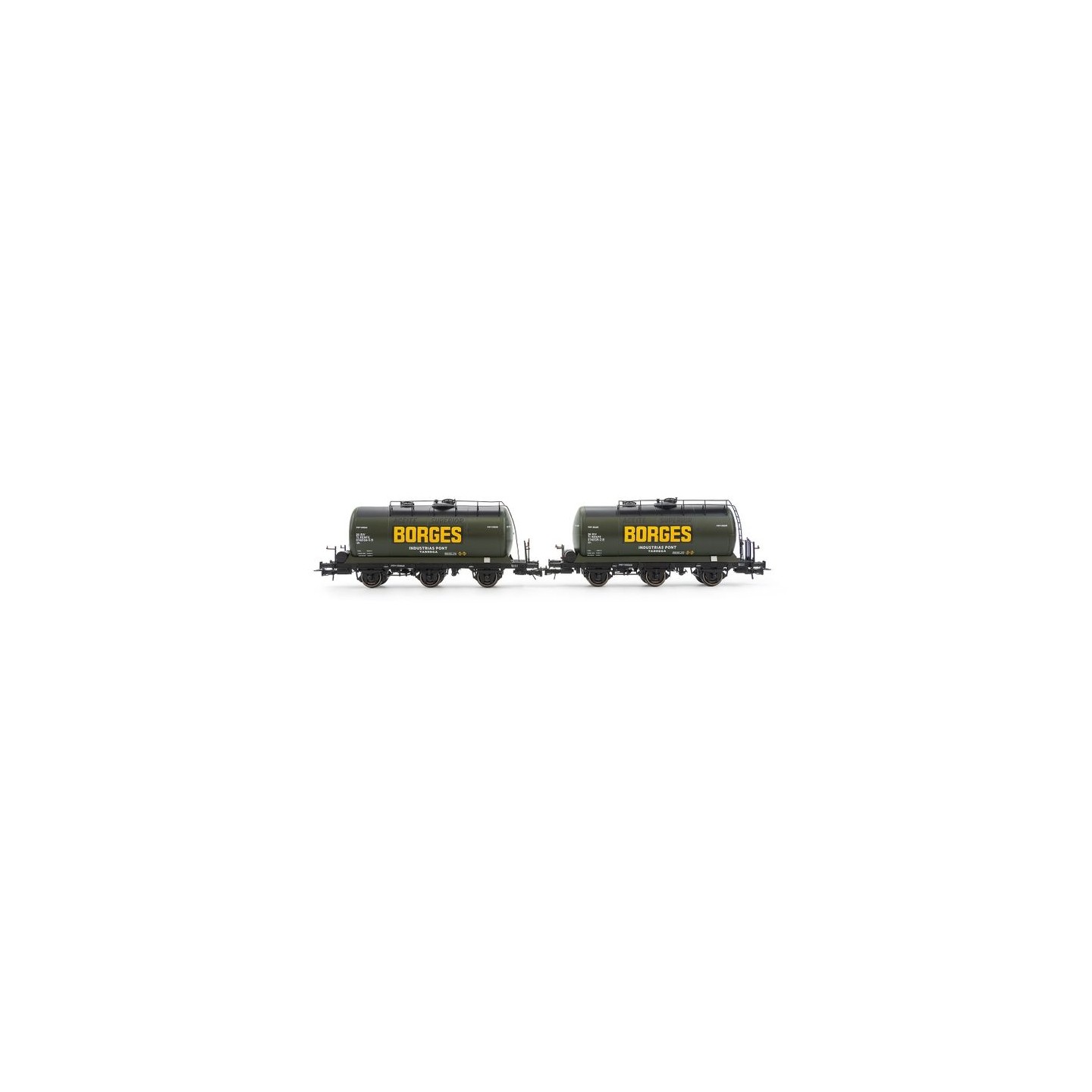 SET 2 VAGONES CISTERNA BORGES" RENFE ELECTROTREN HE6052 ESCALA H0"