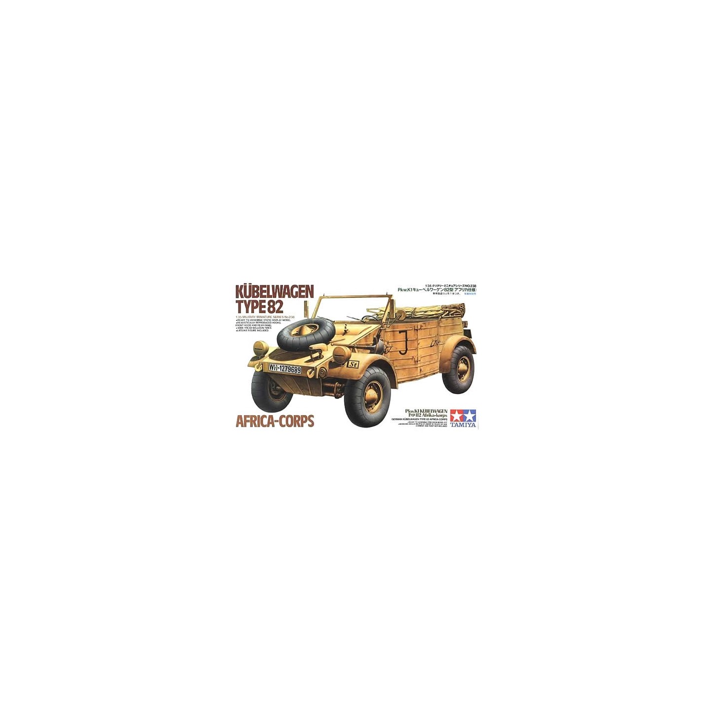 VEHICULO DE TRANSPORTE ALEMÁN KUBELWAGEN TYPE 82 TAMIYA 35238 ESCALA 1/35