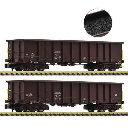 SET 2 VAGONES ABIERTOS CARGADOS CON CARBÓN, ÖBB FLEISCHMANN 6660020 ESCALA N