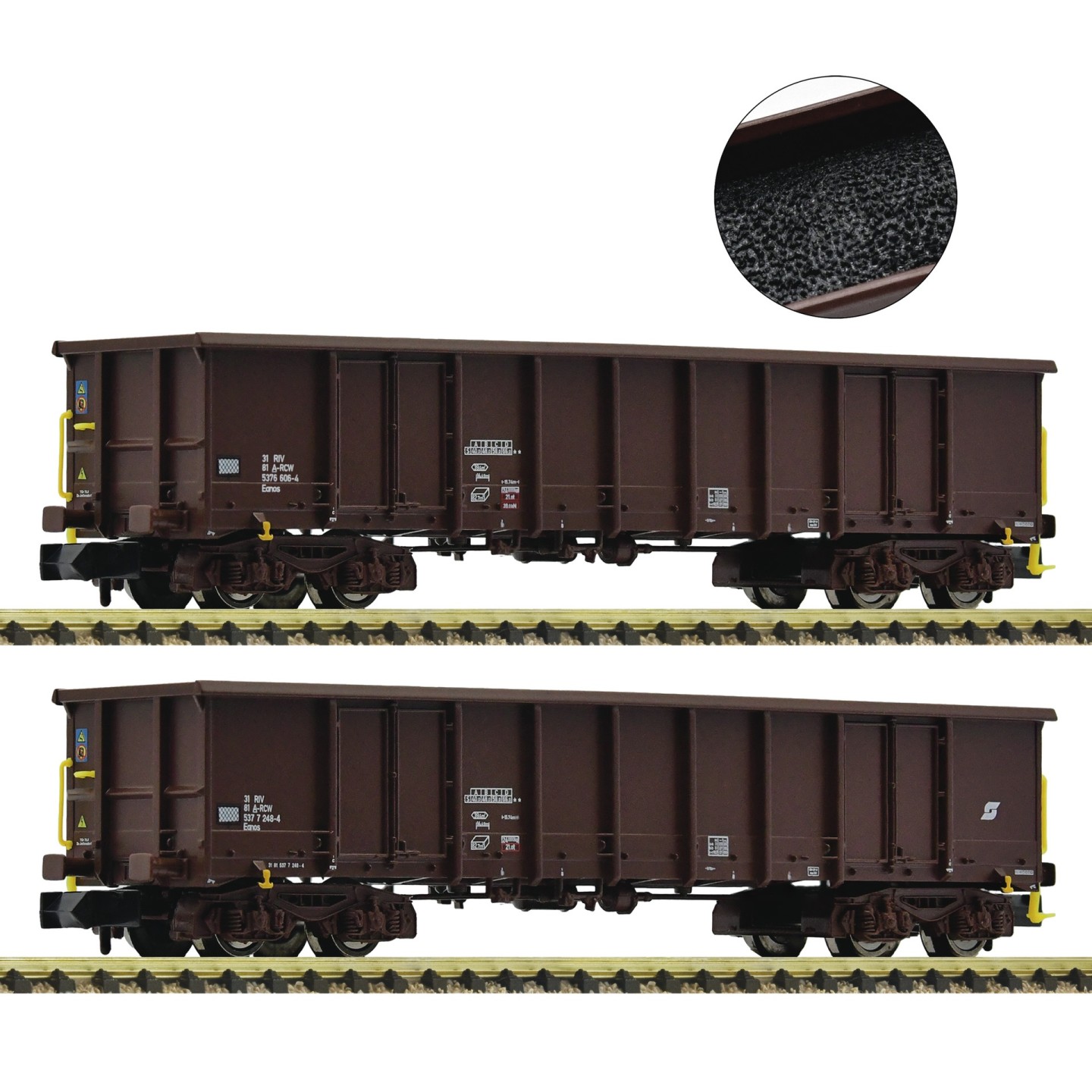 SET 2 VAGONES ABIERTOS CARGADOS CON CARBÓN, ÖBB FLEISCHMANN 6660020 ESCALA N