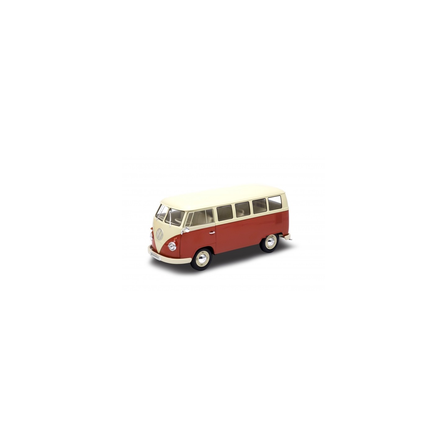 VOLKSWAGEN T1 BUS ROJO/BEIGE 1963 WELLY 18054 ESCALA 1/18