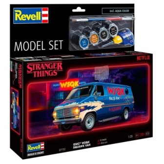 KIT CON PINTURAS FURGONETA STRANGER THINGS WSQK SQUAWK" REVELL 67732 ESCALA 1/25"