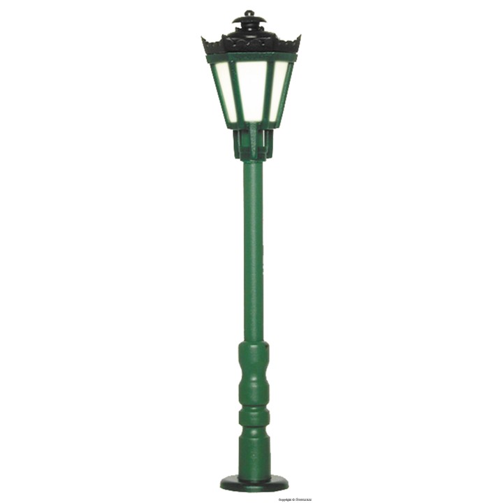 FAROLA DE PARQUE CLASICA VERDE 5,6cm LED BLANCO CÁLIDO VIESSMANN 6072 ESCALA H0