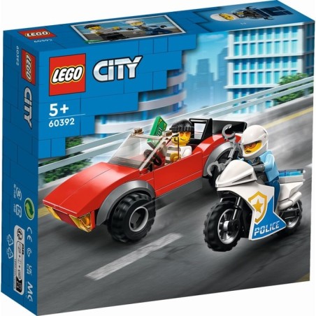 MOTO DE POLICIA Y COCHE A LA FUGA LEGO 60392