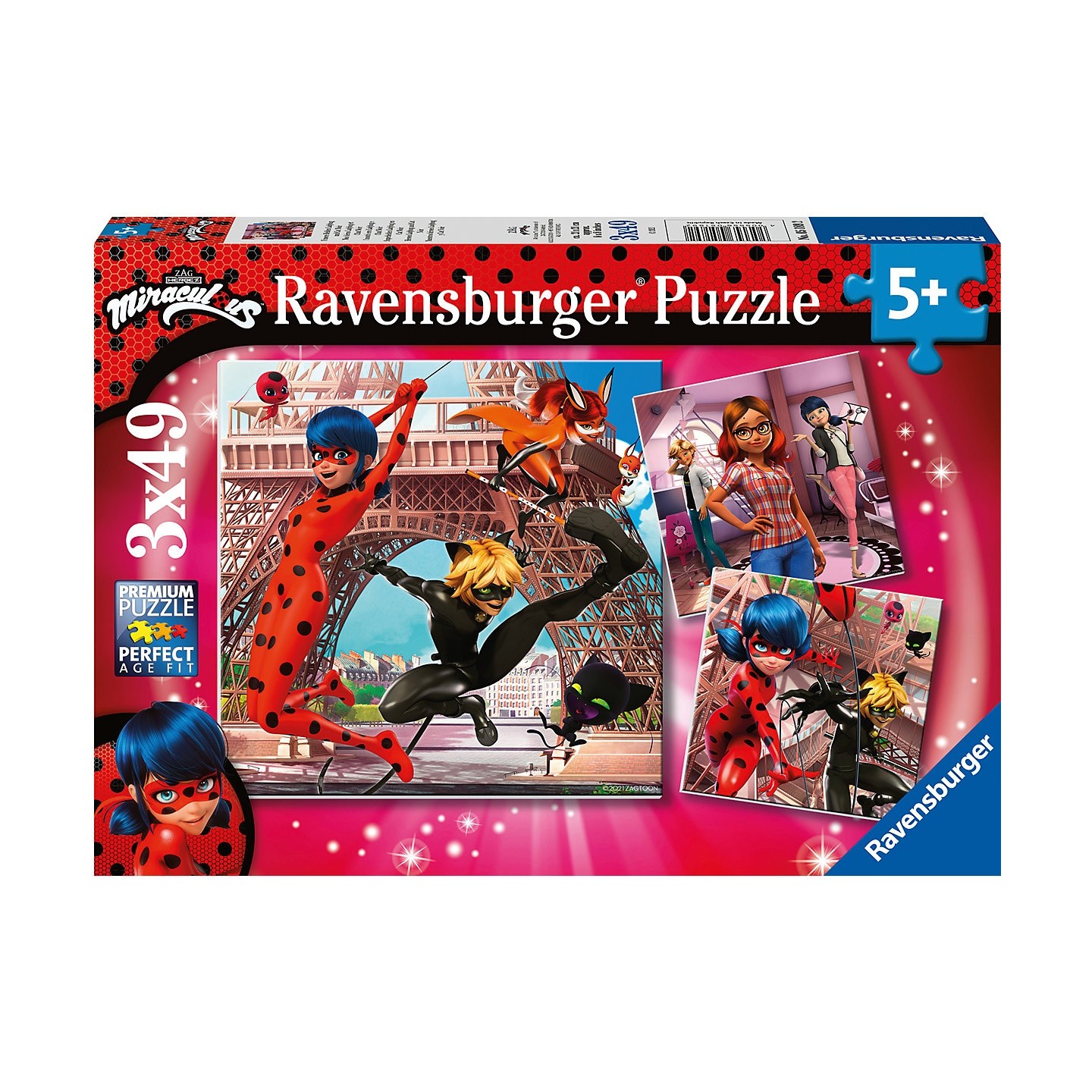 MIRACULOUS PUZLE 3X49 RAVENBURGUER 05189