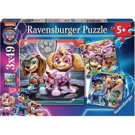 PAW PATROL THE MIGHTY PUZLE 3X49 RAVENSBURGUER 05708