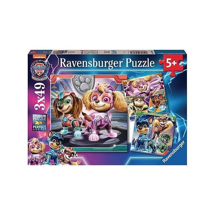 PAW PATROL THE MIGHTY PUZLE 3X49 RAVENSBURGUER 05708