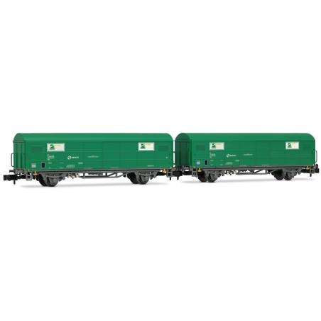 SET 2 VAGONES JPD TEM" VERDES RENFE, ARNOLD HN6703 ESCALA N"