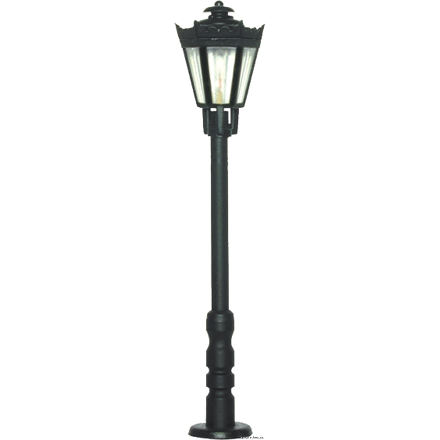 FAROLA DE PARQUE CLASICA CON CRISTAL 5,6cm LED BLANCO CÁLIDO VIESSMANN 6071 ESCALA H0