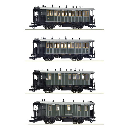 SET 4 COCHES PASAJEROS TREN LOCAL, K.BAY.STS.B" ROCO 6200197 ESCALA H0"
