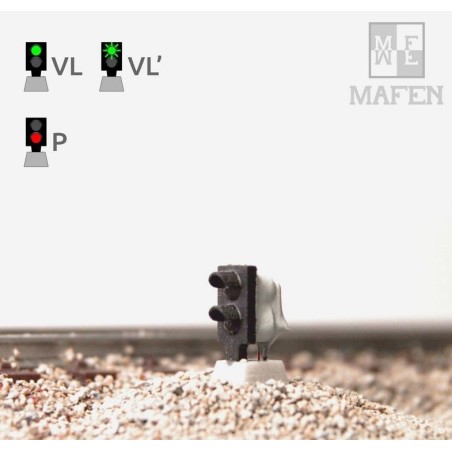SEMÁFORO BAJO 2 ASPECTOS MAFEN 91401 ESCALA H0