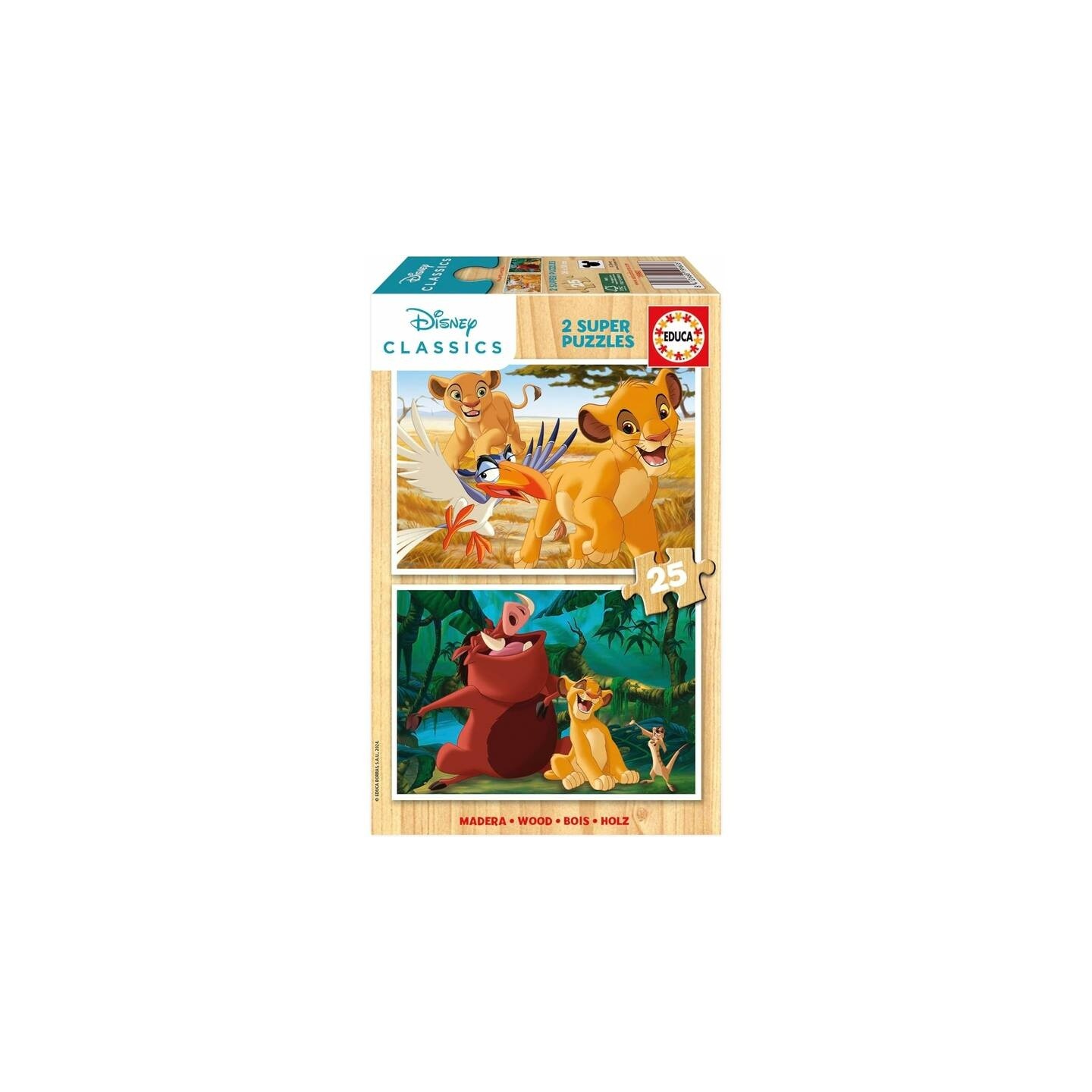 EL REY LEON 2X25 PIEZAS MADERA EDUCA 19960