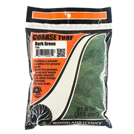CESPED GRUESO VERDE OSCURO WOODLAND SCEENICS T65