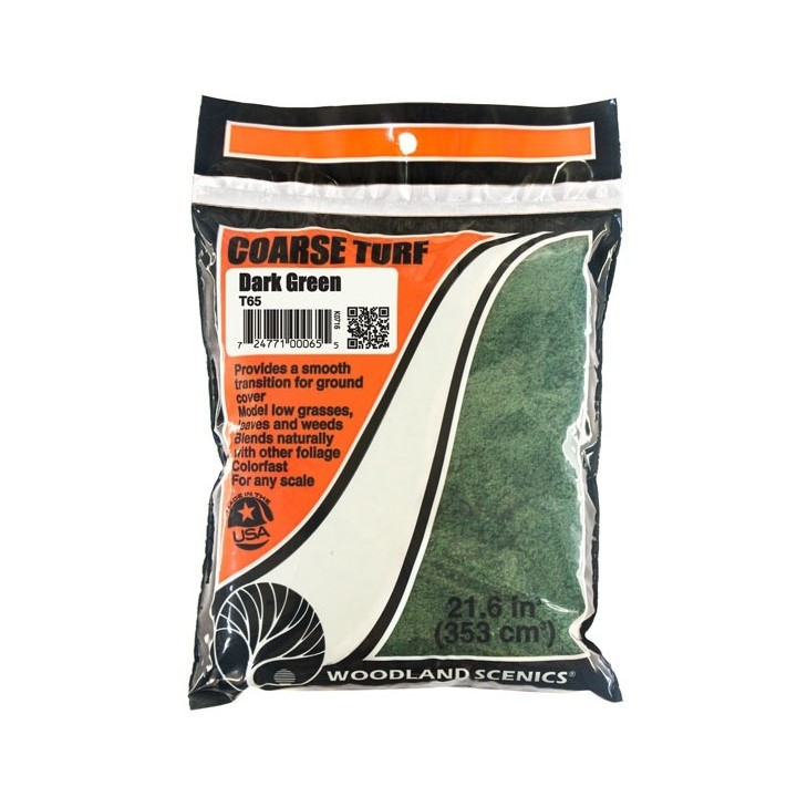 CESPED GRUESO VERDE OSCURO WOODLAND SCEENICS T65