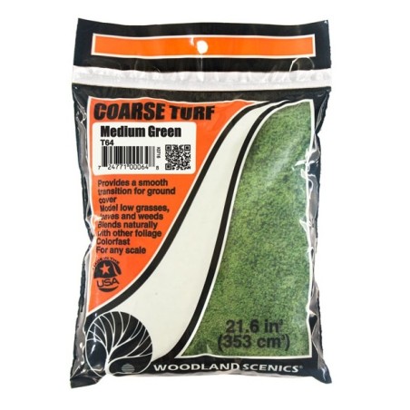 CESPED GRUESO VERDE MEDIO WOODLAND SCEENICS T64