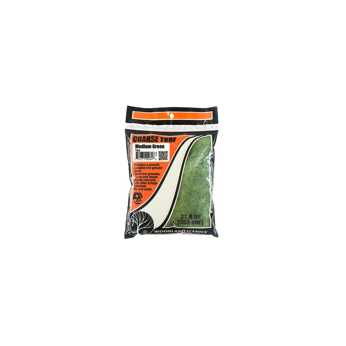 CESPED GRUESO VERDE MEDIO WOODLAND SCEENICS T64